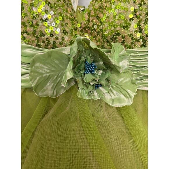 Sherri Hill Dress Womens 0 Green Pink Sequin Tulle Strapless Mini Fairycore Prom - Picture 4 of 8